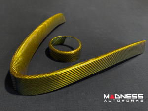 Alfa Romeo Giulia Front V Shield Grill Frame + Emblem Frame Kit - Carbon Fiber - Yellow Matte Finish